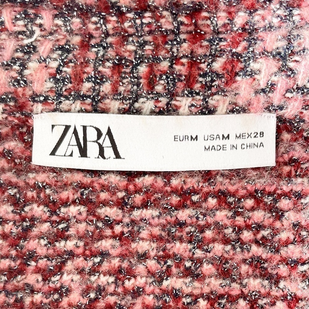 Zara Tweed Patchwork Belted Jacket - Picture 5 of 15